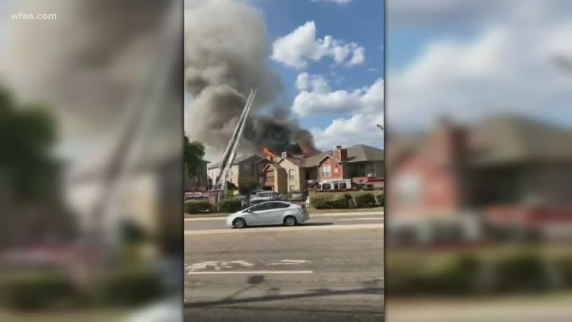 More than 30 people were displaced after a four-alarm fire at an Arlington apartment complex.