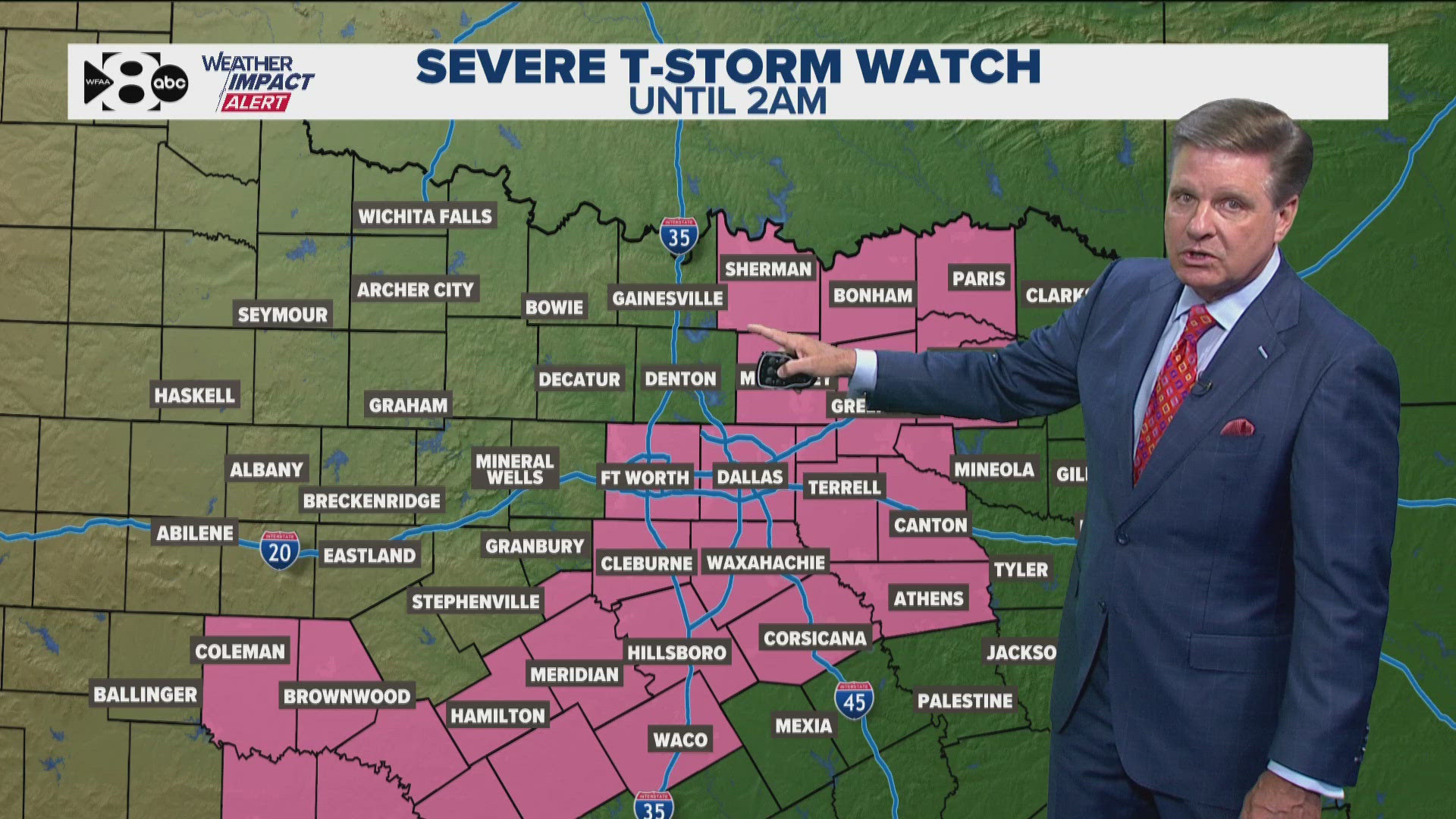 Here's the latest track of storms across North Texas. 