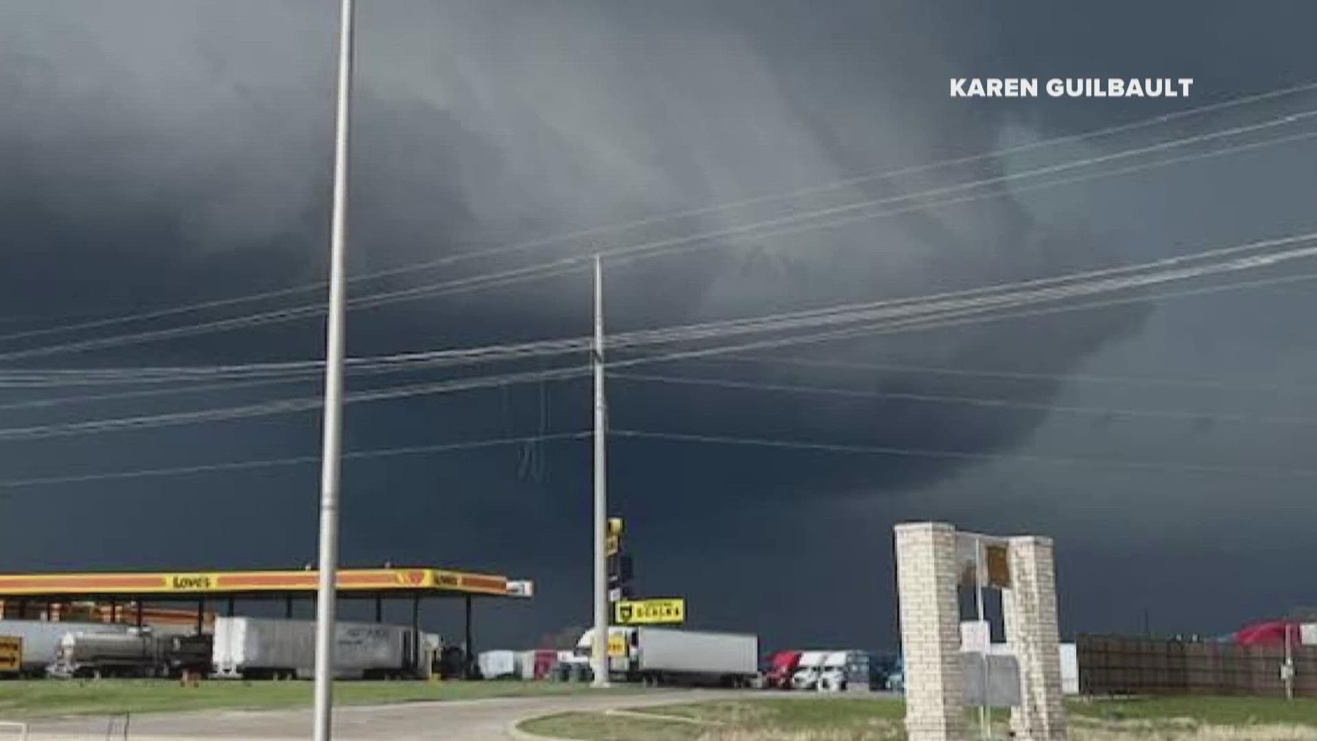 Taking a look at some of the video WFAA collected on Thursday that shows some of the severe weather hitting parts of North Texas.