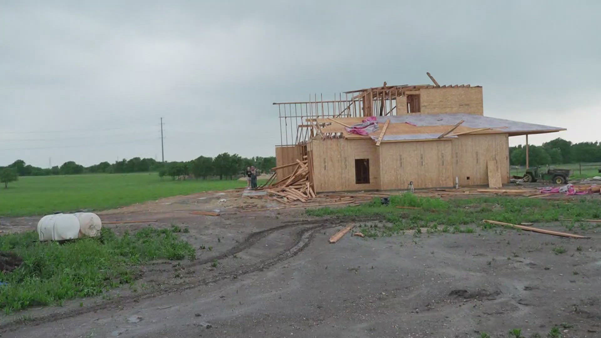 Damage was reported from storms Friday, April 26, in Hill County, Texas.