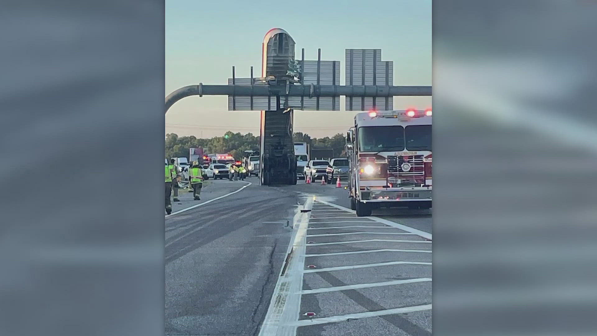 The outside lane of I-35 northbound was closed in Ardmore on Tuesday morning because of the crash, according to OHP.