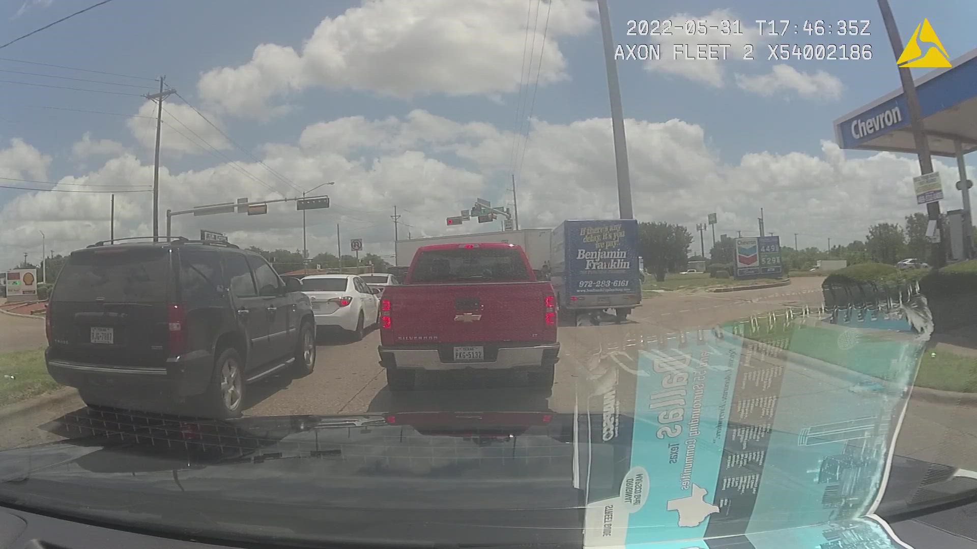 Video from the Dallas County Sheriff's Office shows a mother tracking down a deputy in traffic. The deputy can then be heard saving the woman's daughter with CPR.