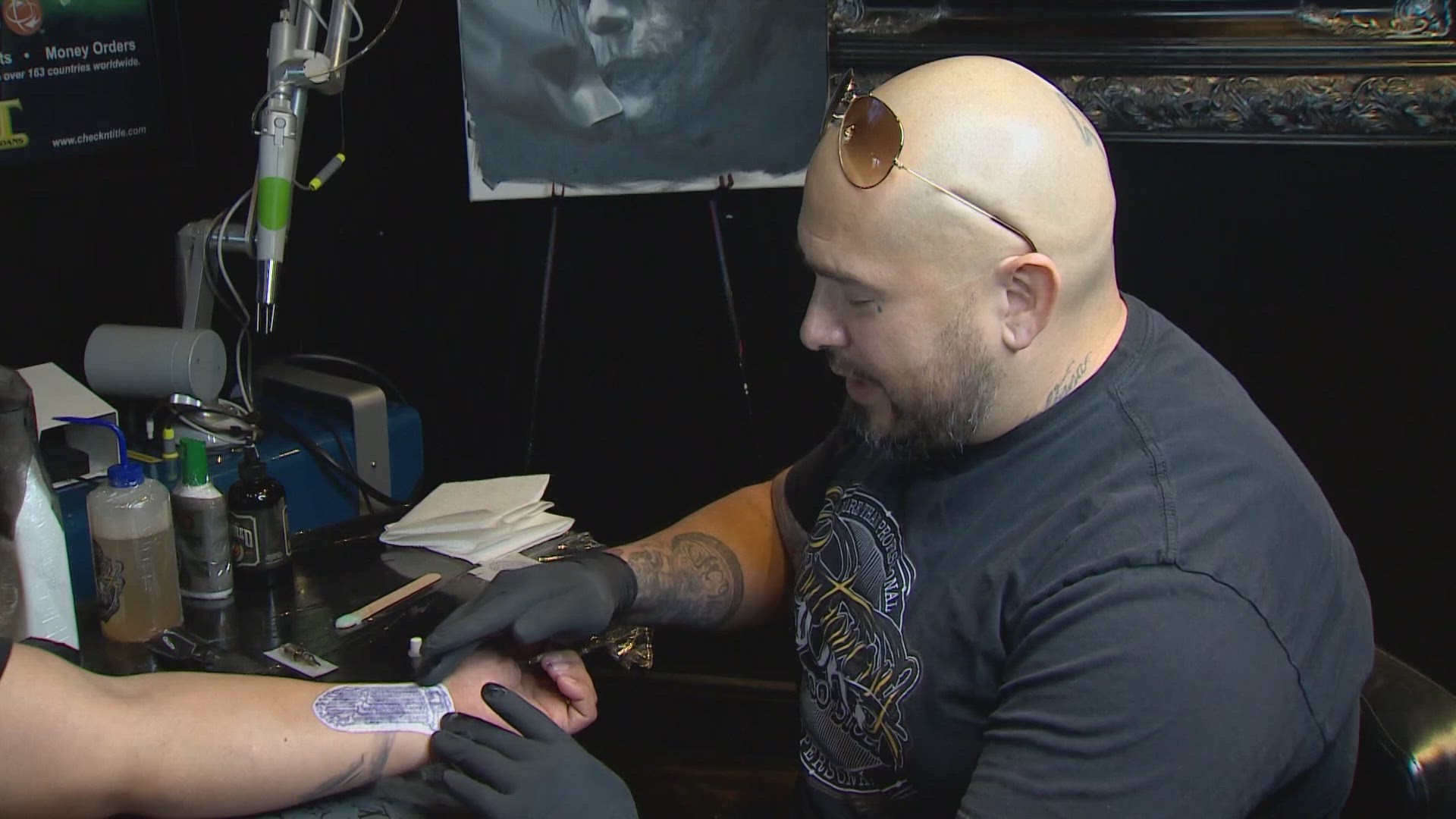 Fans commemorated the World Series champions, the Texas Rangers, by getting tattoos. "When they win, we’re winning with them," said Ramiro Guerrero.