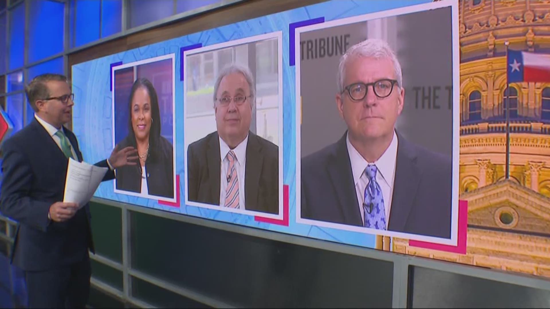 Reporters Roundtable puts the headlines in perspective each week. Ross Ramsey and Bud Kennedy returned along with Berna Dean Steptoe, WFAA’s political producer. Ross, Bud and Berna Dean joined host Jason Whitely to discuss whether Texas House Speaker Dennis Bonner will survive politically. The four journalists also offered perspective on how Texas lawmakers will handle the issue of gun control after last week’s mass shooting in El Paso, Texas.