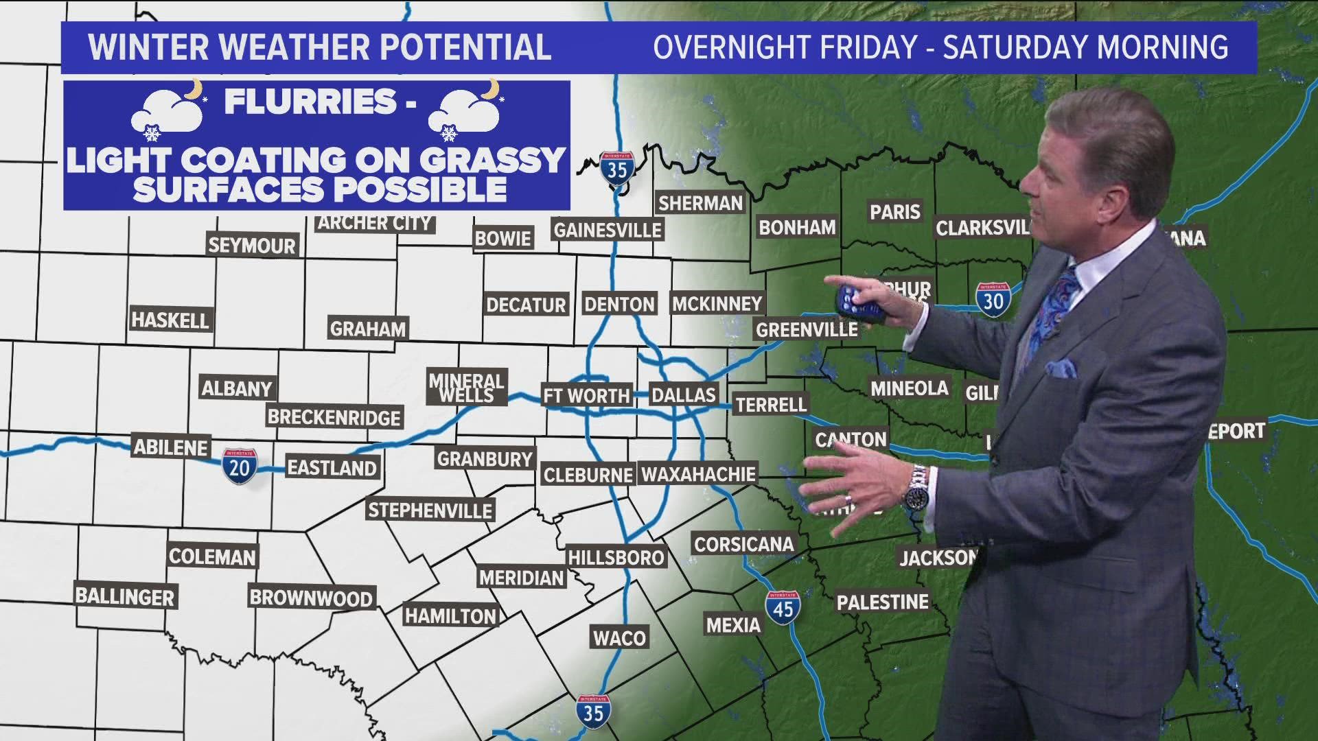 DFW Weather: A Cold Front And Some Possible Snow Flurries Arrive Late ...