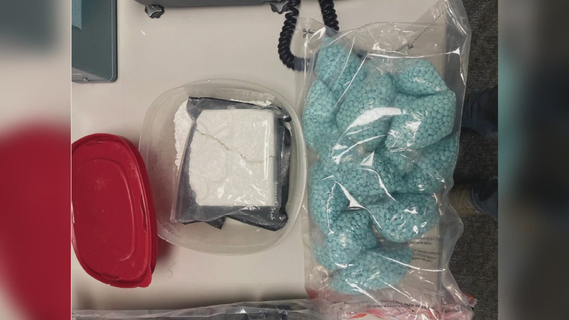 Officials say they found thousands of fentanyl-laced pills stuffed in the suspect's microwave.