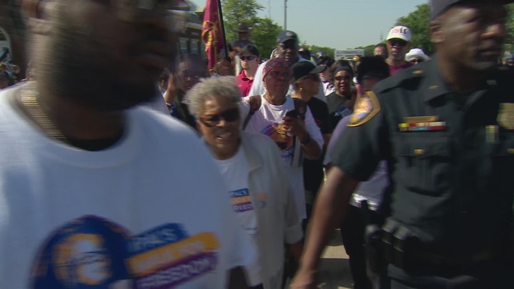 Hundreds join civil rights icon Opal Lee for annual Juneteenth Freedom Walk