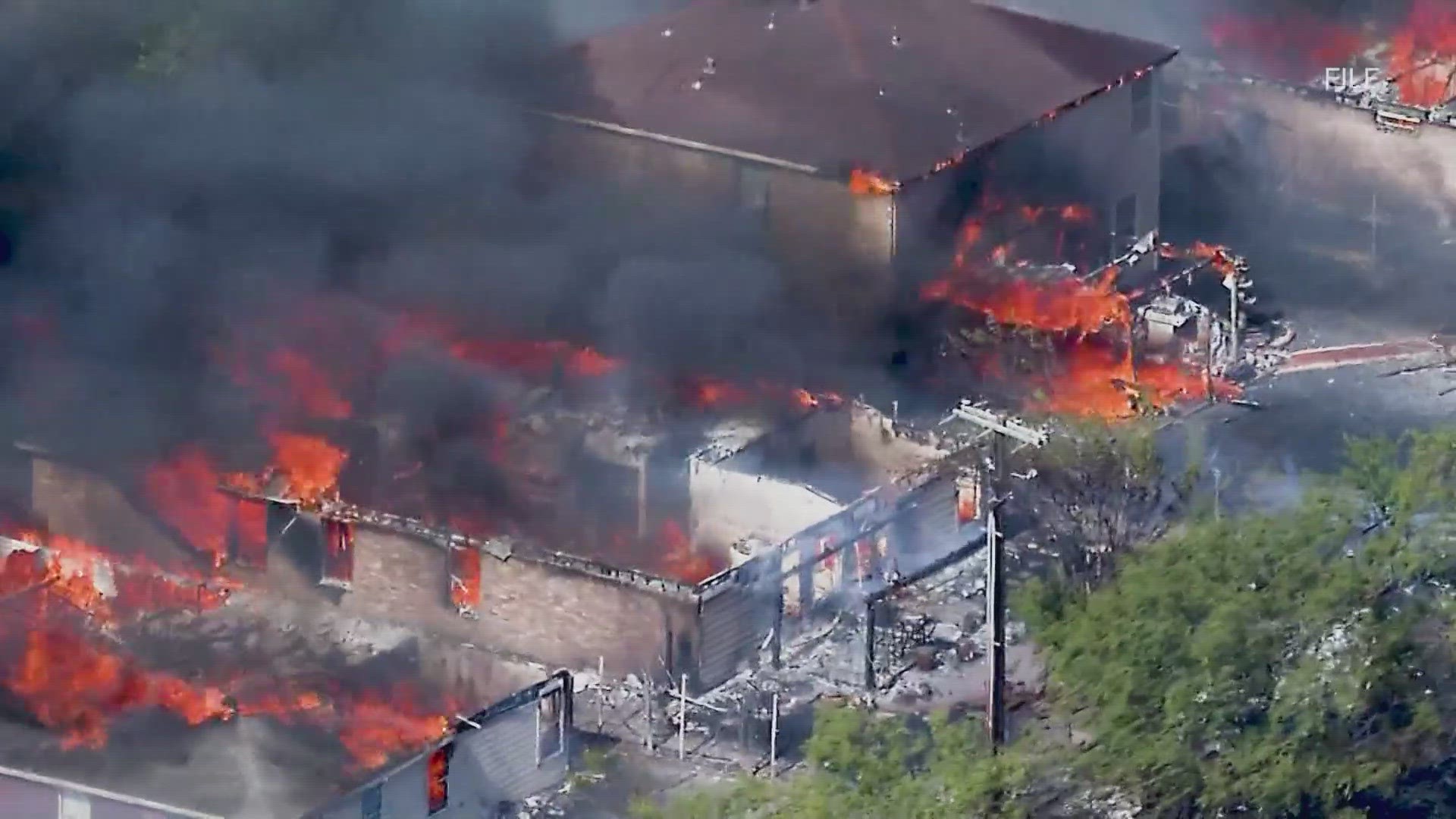 Aerial views of the fire showed flames spreading through backyards and homes. In total, 26 homes were affected. Some burned to the ground, while others were damaged.