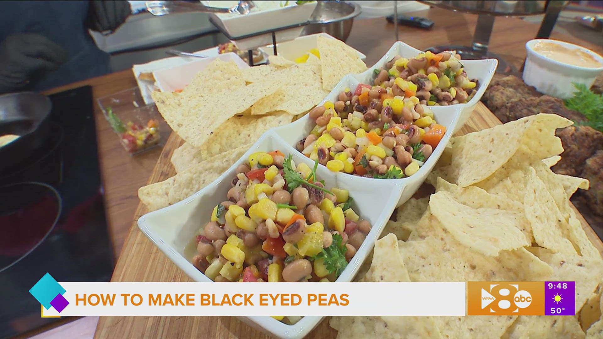 Chef Ca'Meshelle Collins shows a cool twist for black eyed peas. Go to chefscreationsconcept.com for more information.