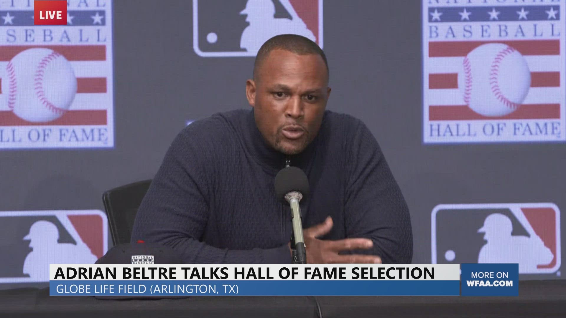 Adrian Beltre said playing for the Texas Rangers helped him learn things about his swing to be more consistent while talking about his Hall of Fame selection.