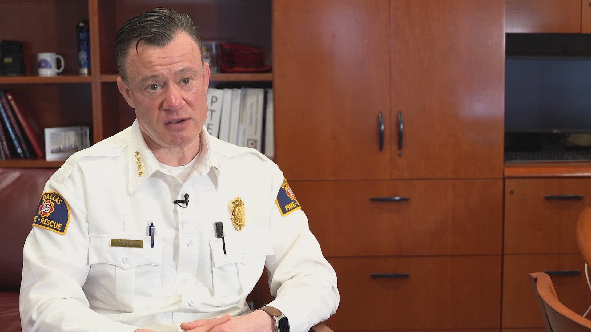 In his first interview as Dallas Fire Chief with WFAA, Justin Ball highlighted his top priorities as he takes on his new role.