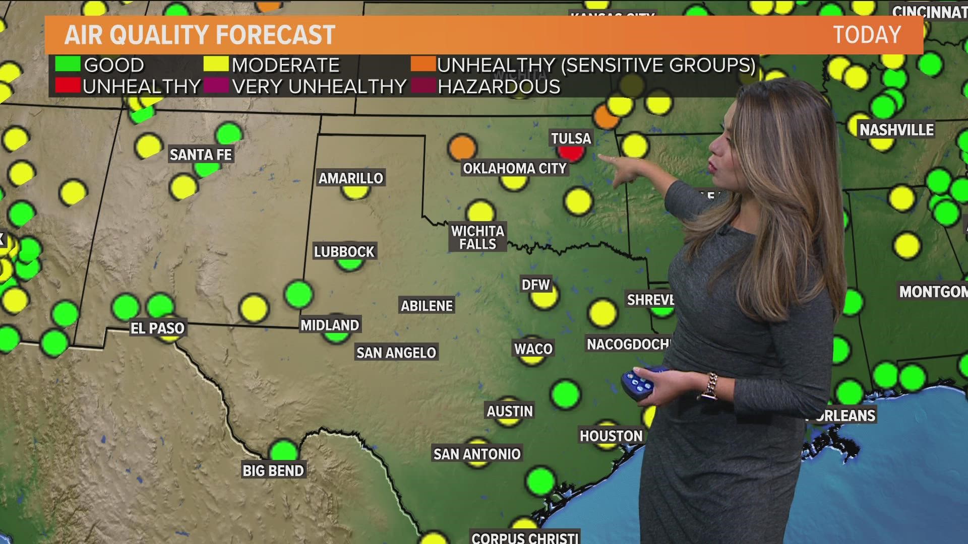 Here's a look at the air quality issues we're seeing in North Texas.