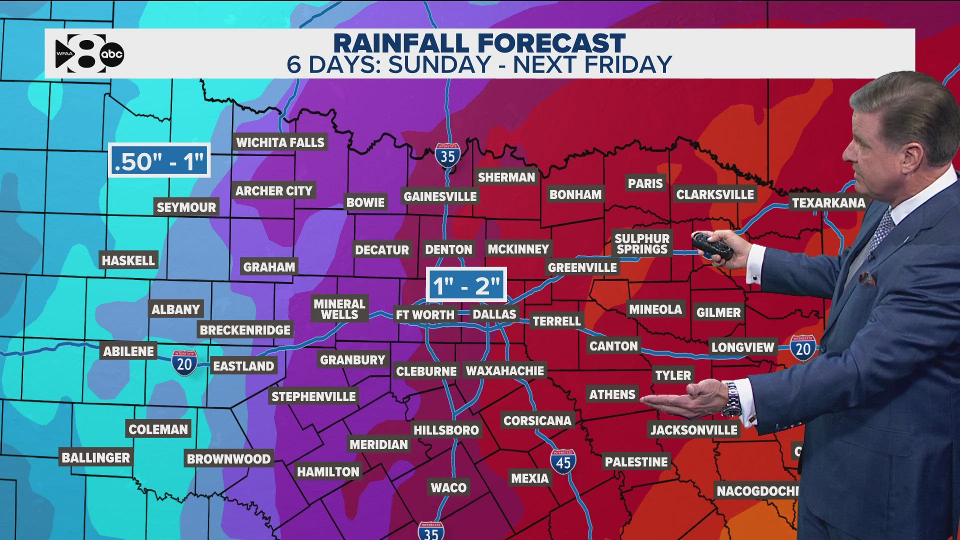 Daily chances for more widespread rain and a few thunderstorms are in the 14-day forecast.