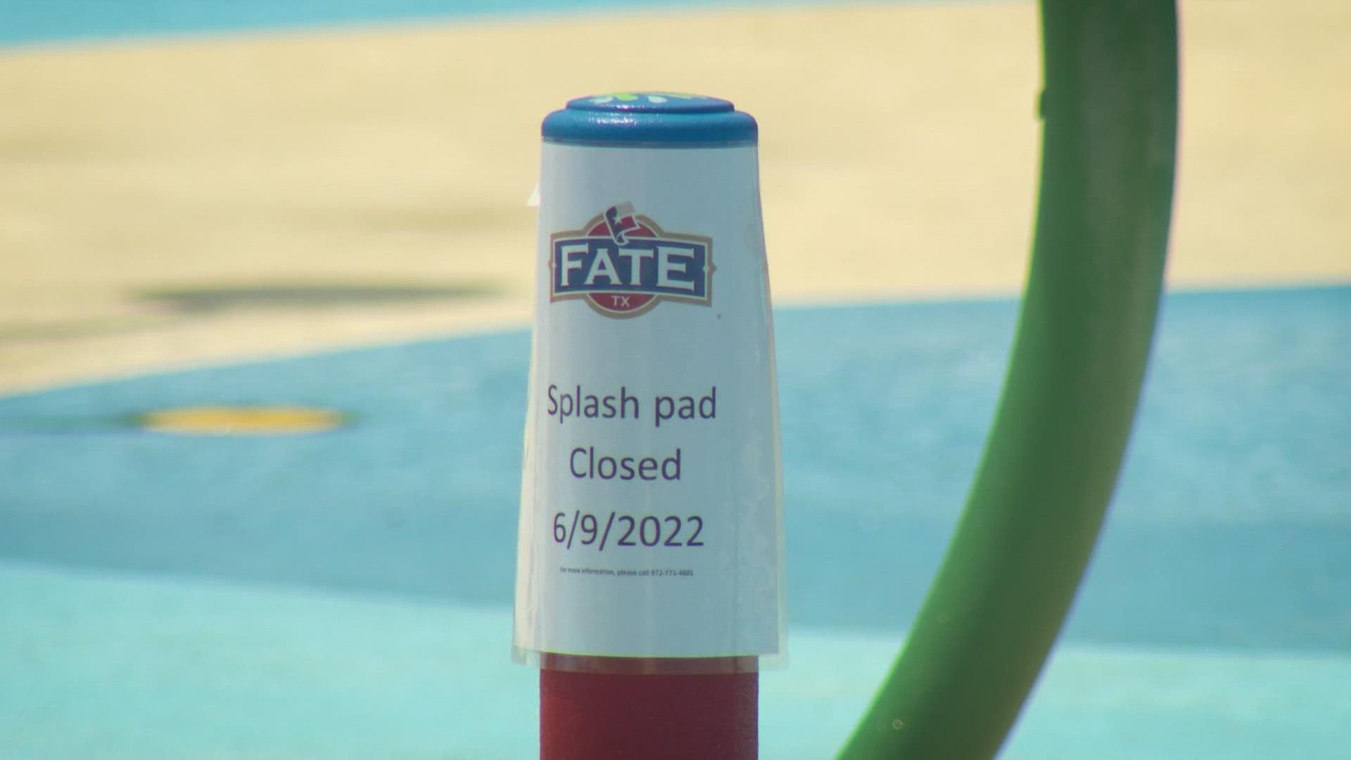 A popular water feature at Robert Smith Family Park in Fate is temporarily shut down, after two parents complained of children getting sick from a recent visit.
