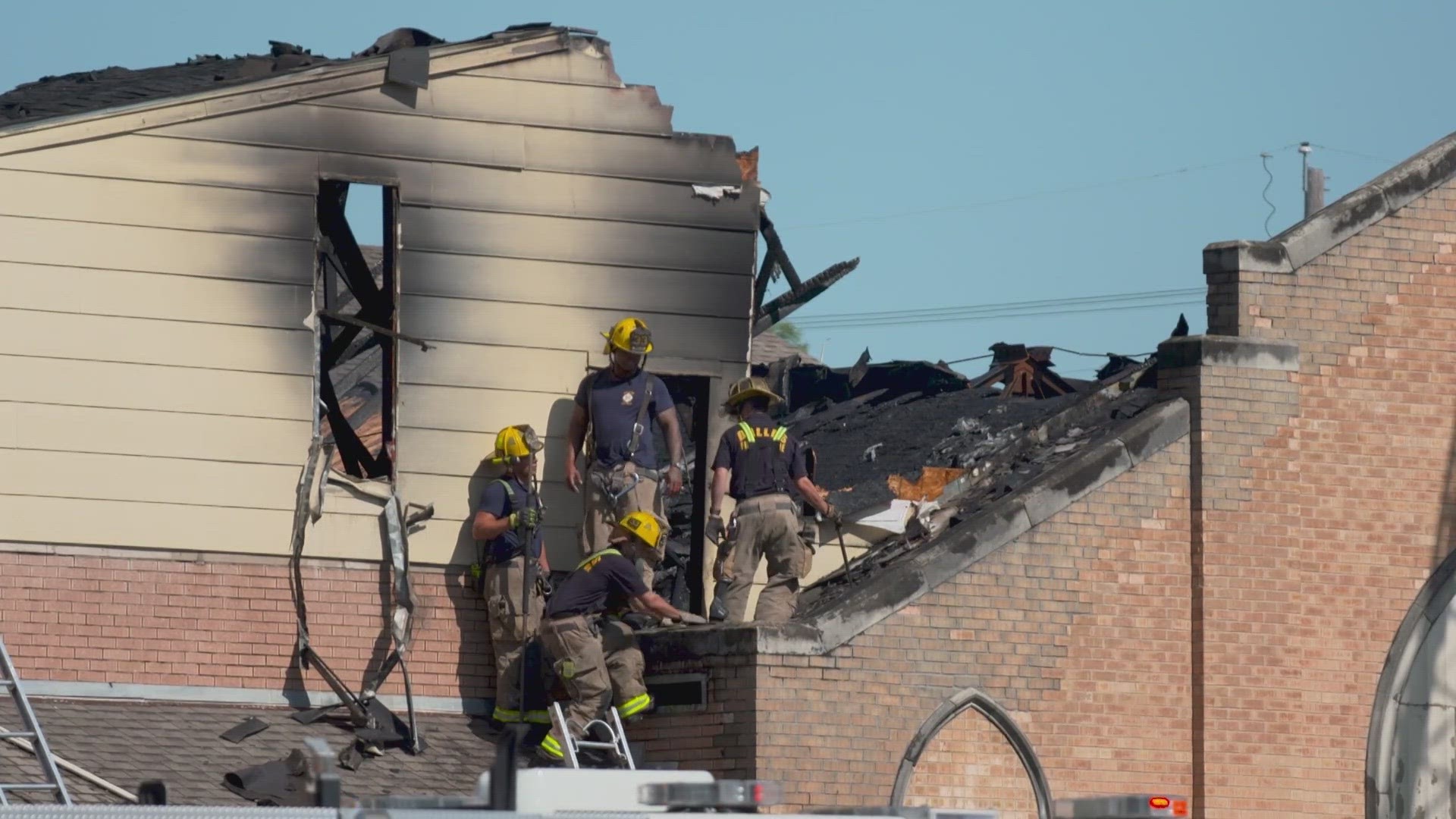 Dallas crews had to battle large flames -- and the blistering heat.