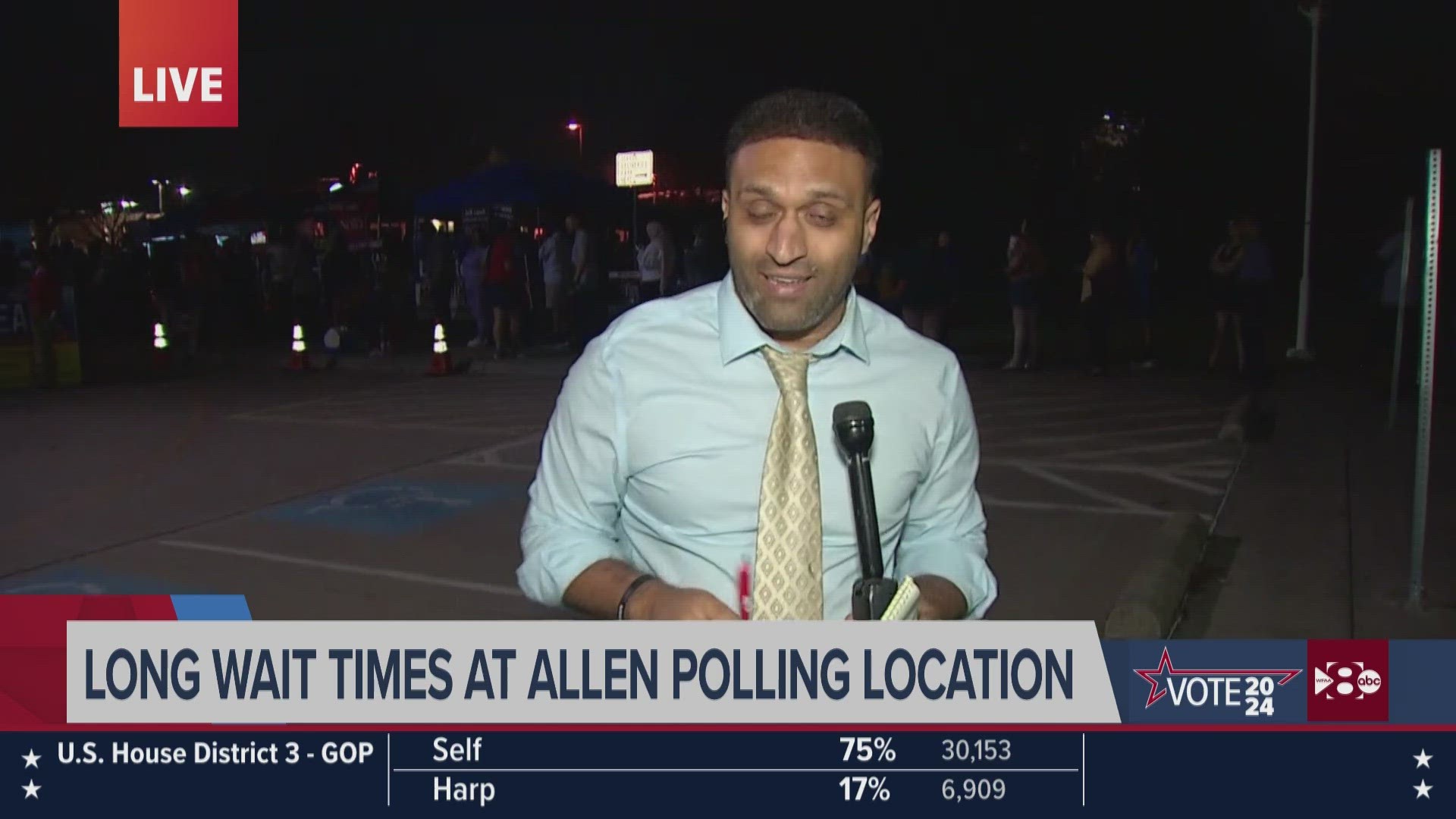 Long wait times were happening at Allen, Texas, polling location on Super Tuesday on March 5, 2024.