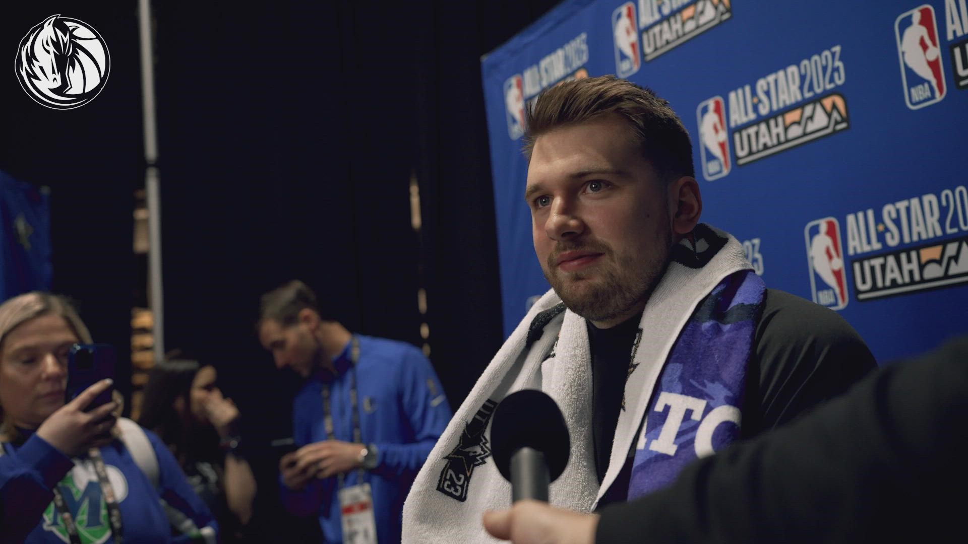 Luka Doncic spoke with the media after the NBA All-Star Game in Salt Lake City on Tuesday night. The Mavericks return to action Thursday. Credit: Dallas Mavericks.