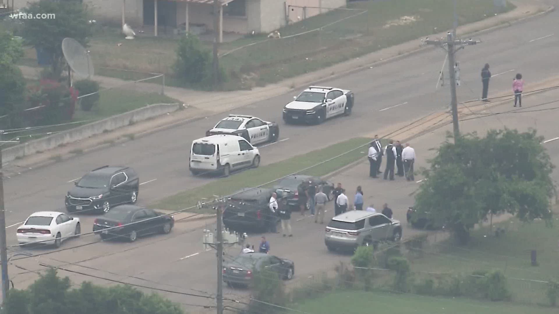The man was transported to the hospital after being shot in the arm. He is expected to survive, Dallas police say.