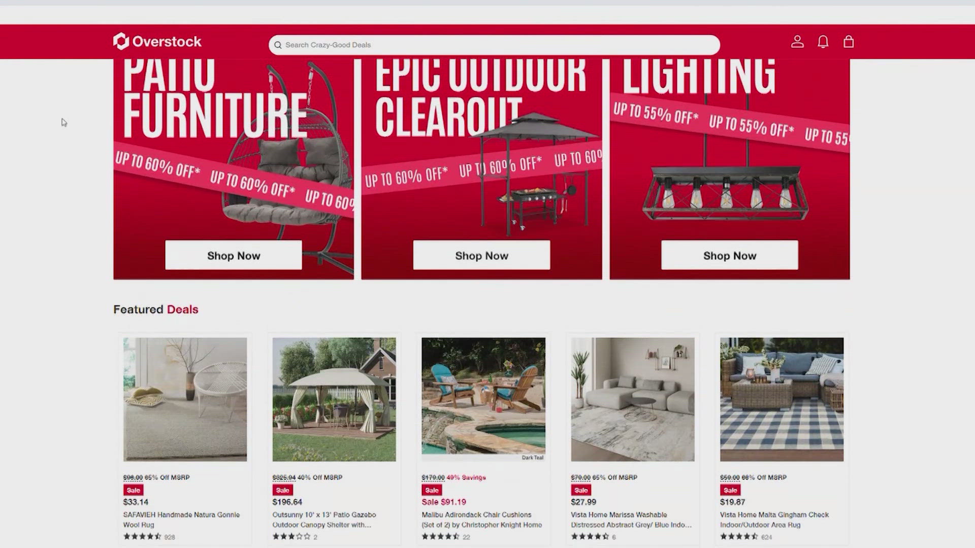 The re-vamped website will sell the home goods they're known for with an added focus on closeout and liquidation deals.