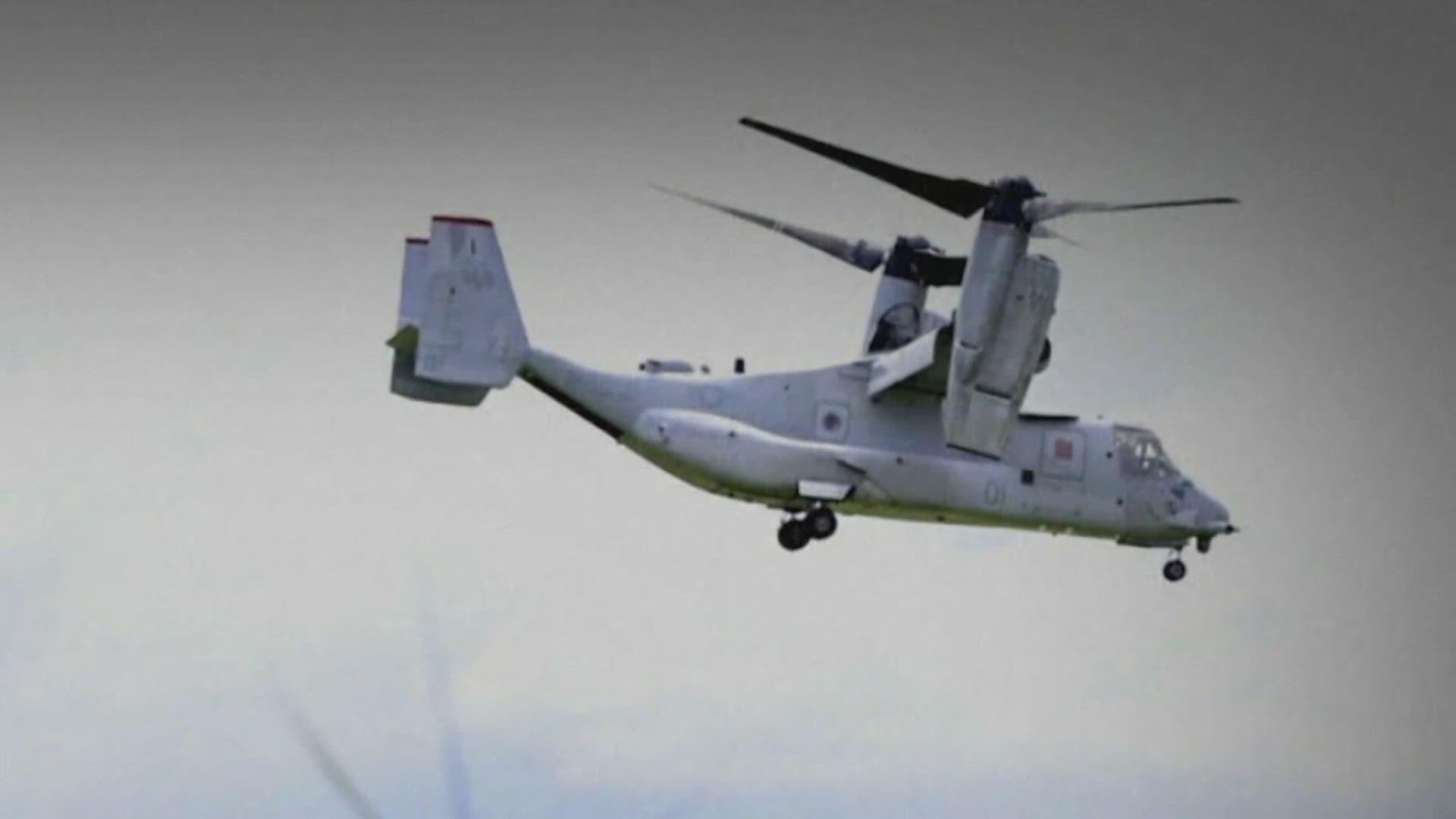 The Osprey, a hybrid aircraft that takes off and lands like a helicopter, crashed into a tropical forest and burst info flame. It's unclear what caused the crash.