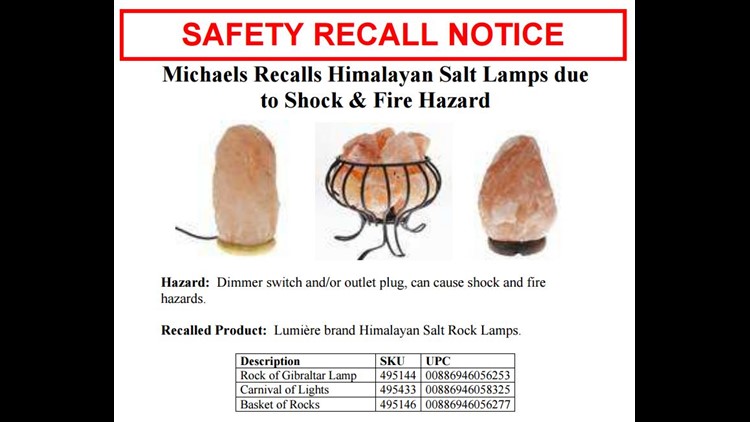 Recall Alert Thousands Of Salt Lamps Are Shock Fire Hazard Wfaa Com The Items Recalled Include Rock Of Gibraltar Lamp Carnival Lights And Basket Rocks