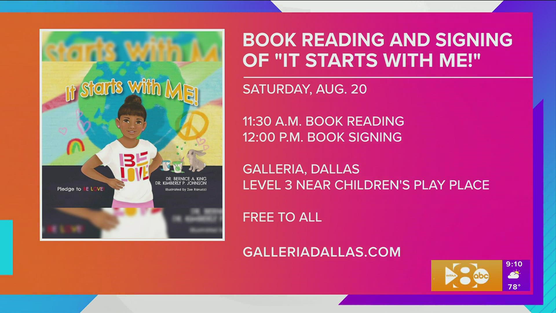 Join Dr. Bernice A. King this Saturday at the Galleria in Dallas for a book reading and signing of "It Starts with Me."