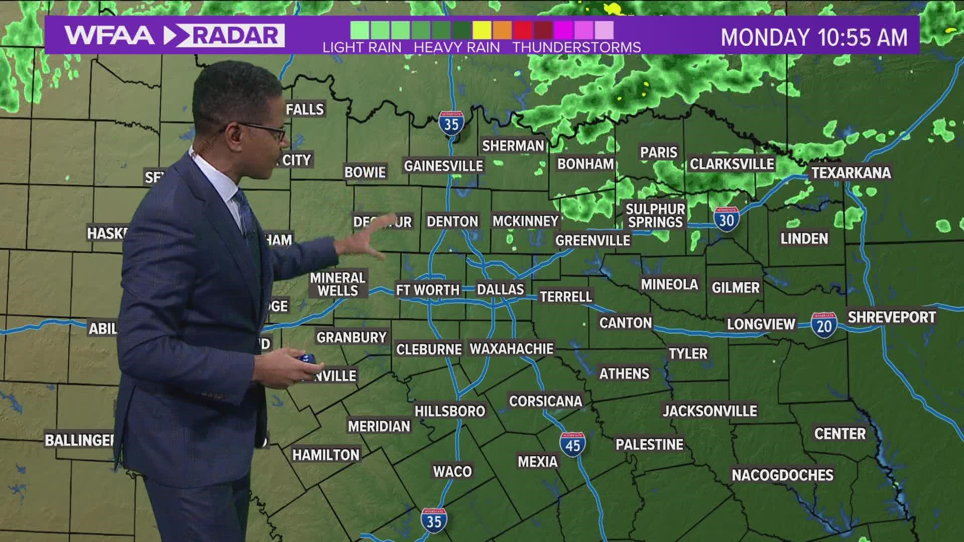 Here's a look at the midday radar and forecast for Aug. 1.