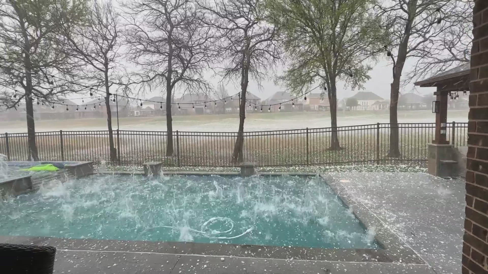 The baseball sized-hail flooded the streets of Lantana.