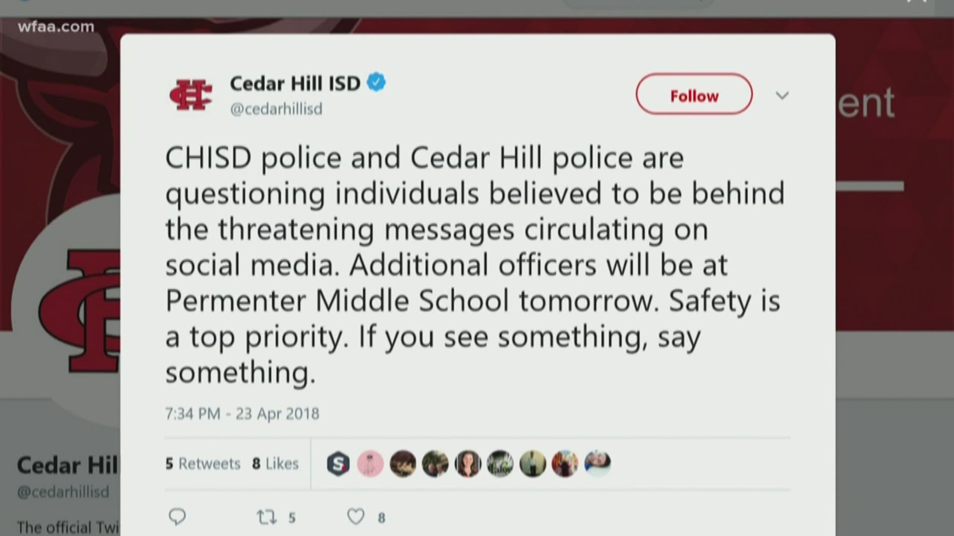 Cedar Hill ISD investigating threat