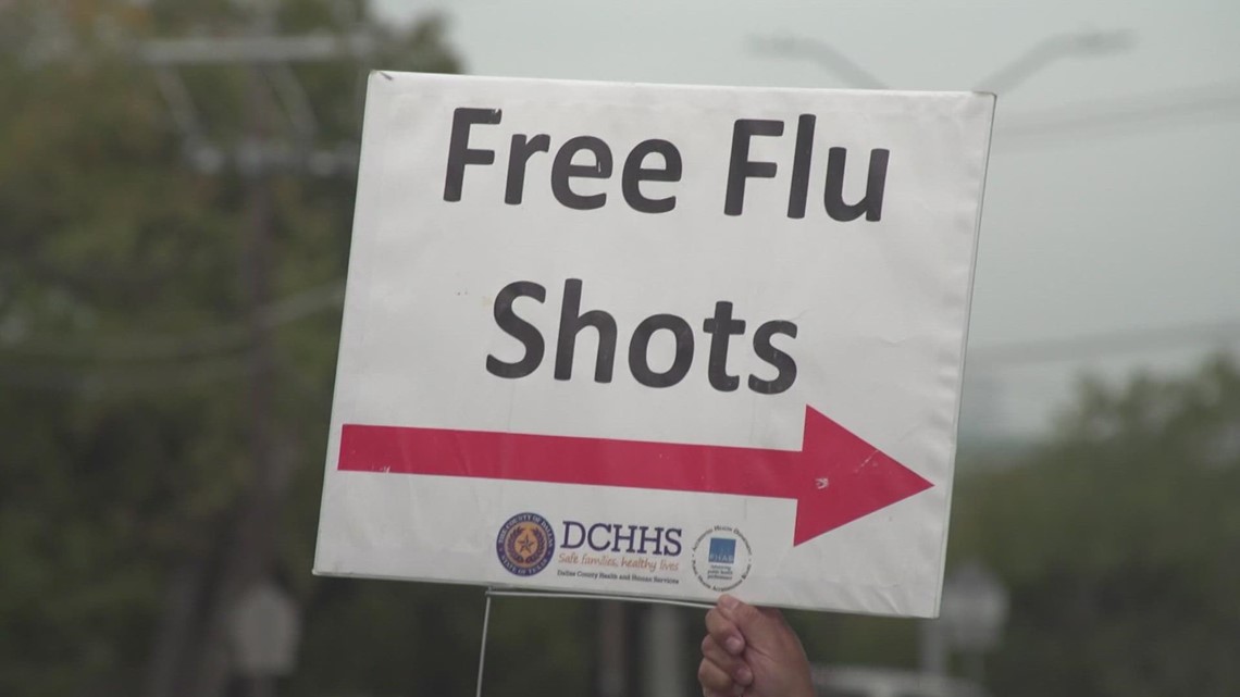 Dallas residents line up for flu vaccine clinics as cases increase