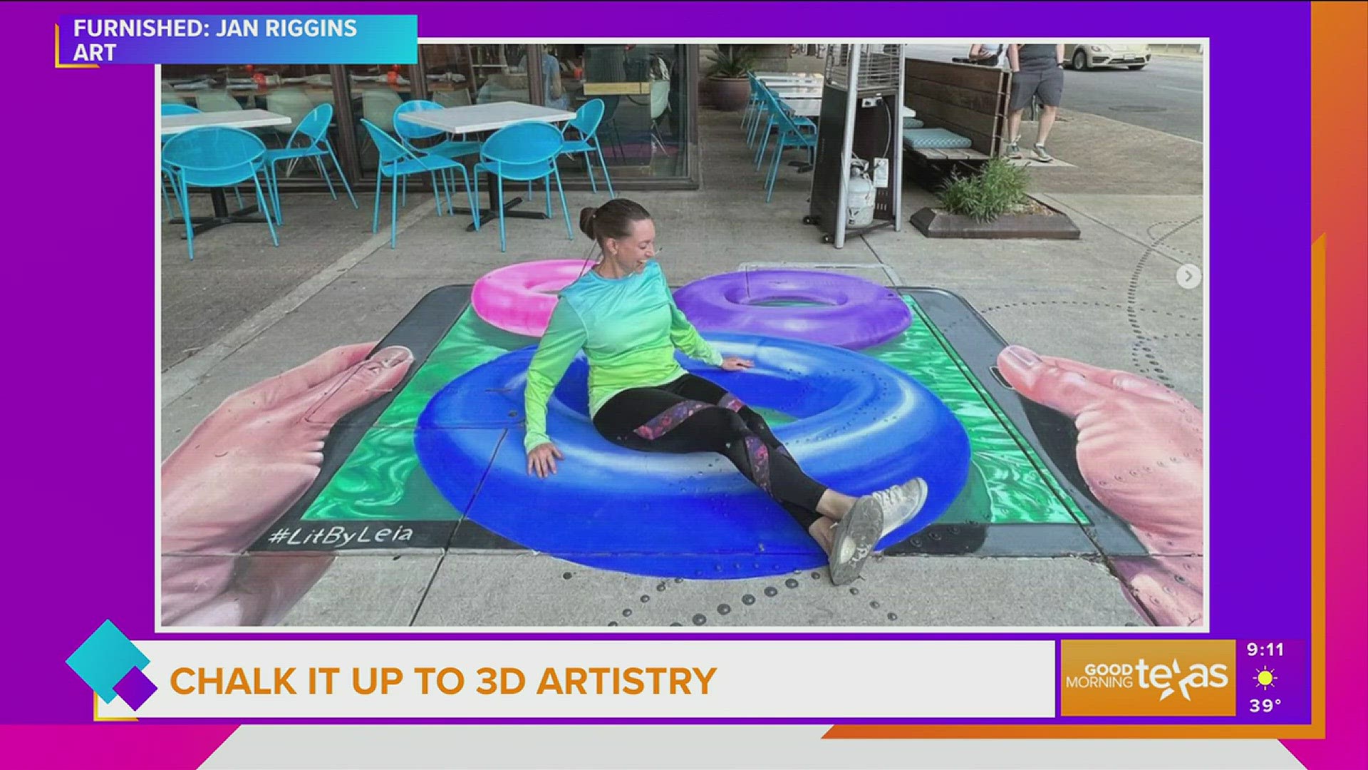 3D chalk artist Jan Riggins talks about her talent and live painting installation events at Shops at Park Lane in Fort Worth