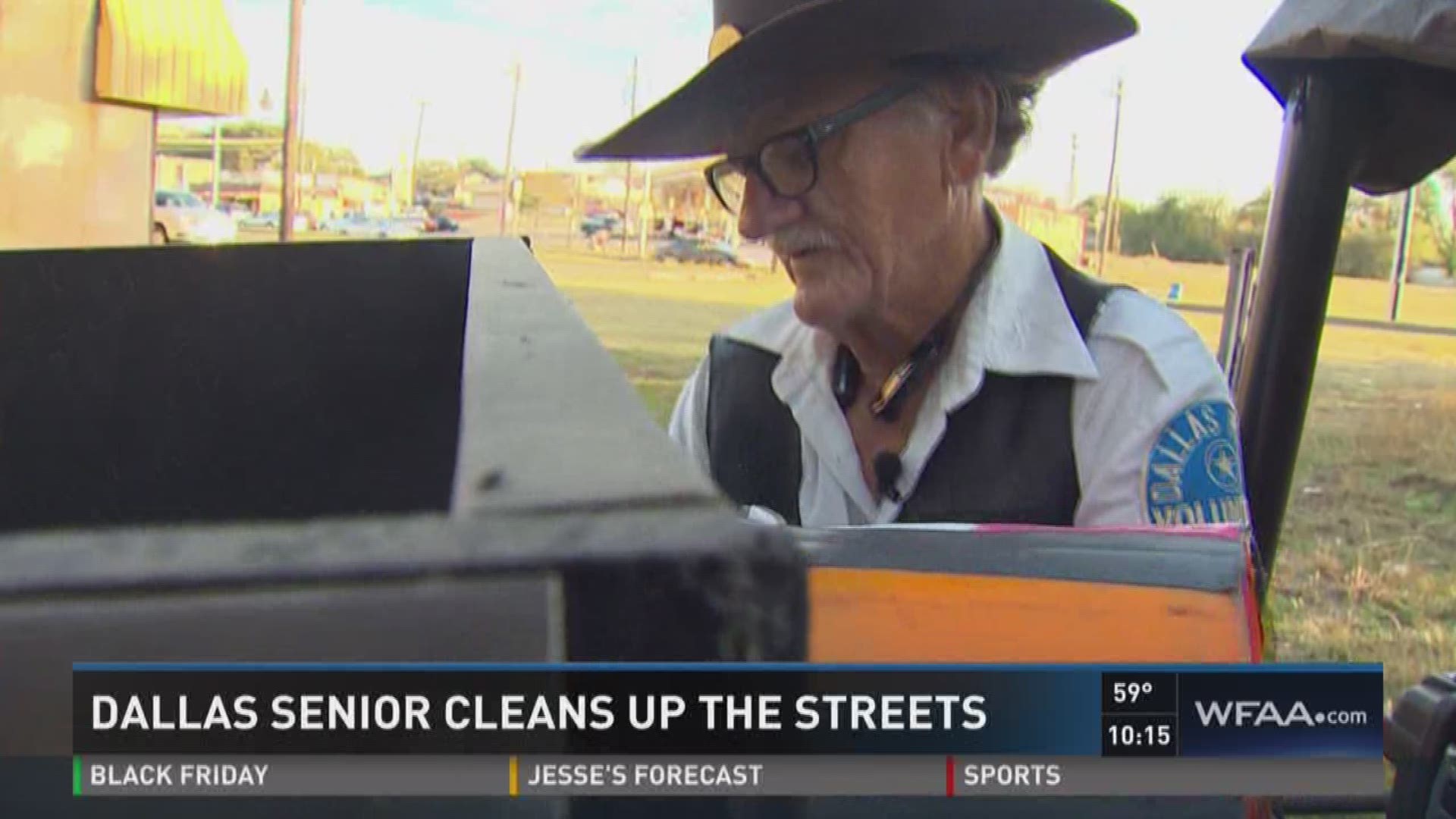 Dallas senior cleans up the streets