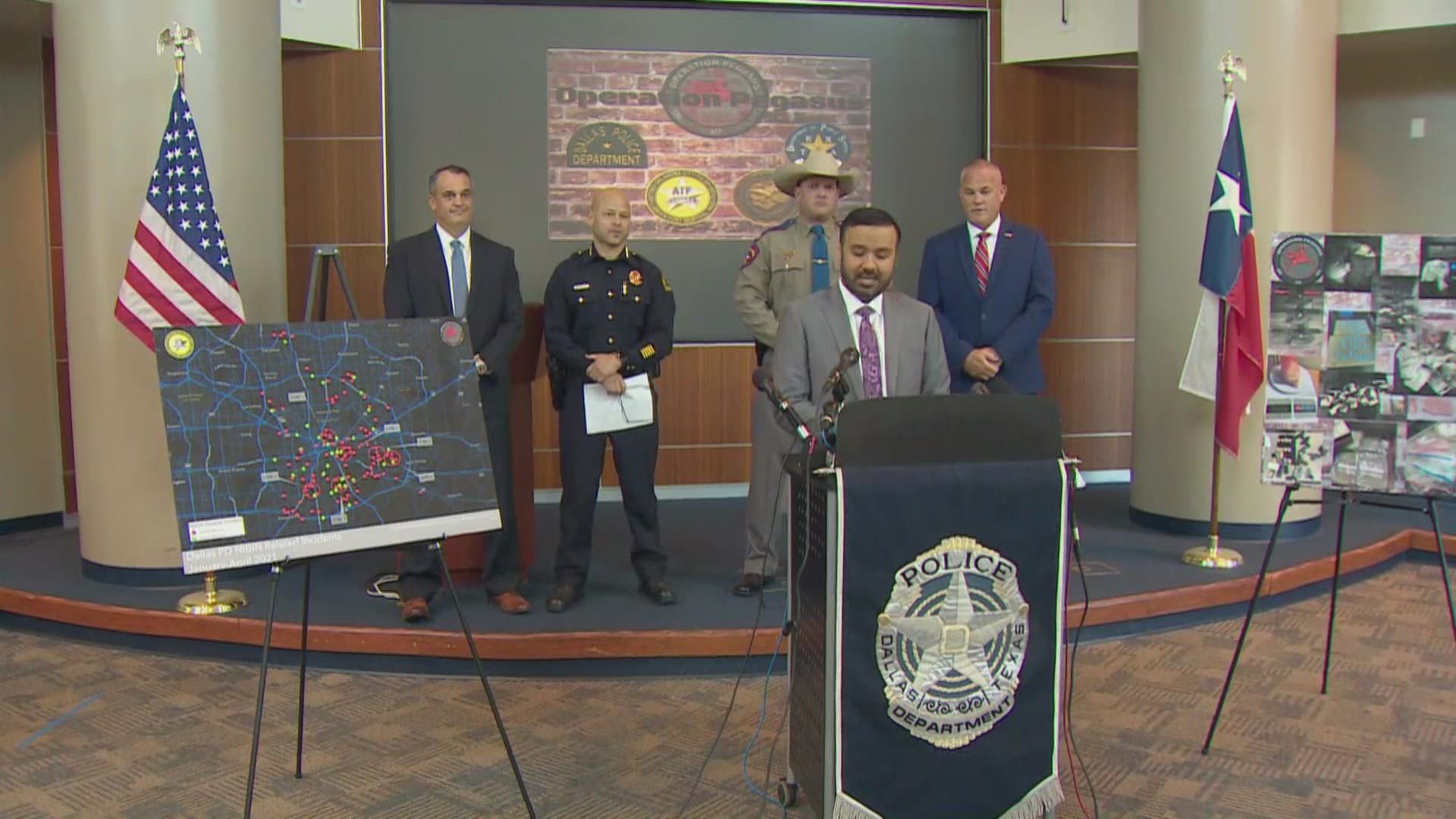 The Dallas Police Department and federal partners announced the results of an operation focused on addressing gun violence in southeast Dallas.