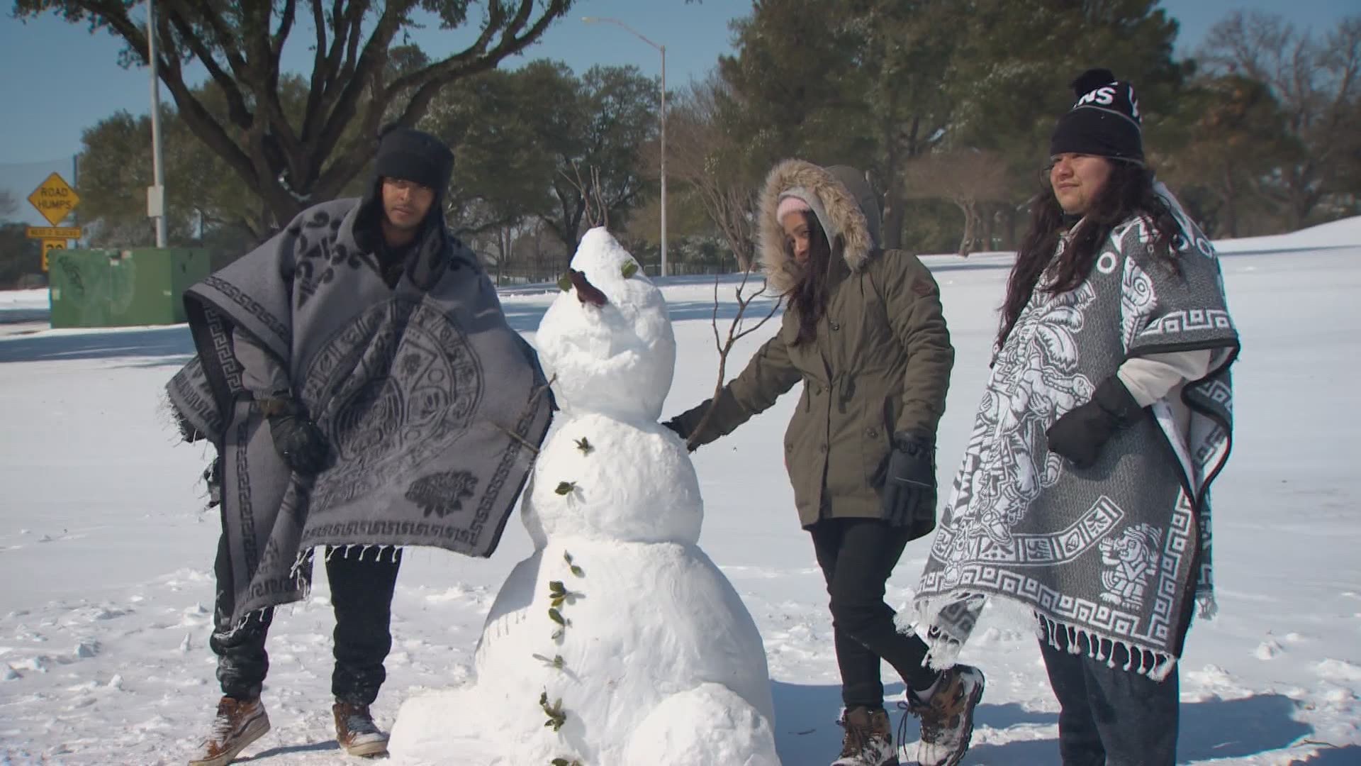 With freezing temperatures and rolling blackouts hitting the region, some residents are beating the stress by taking time to enjoy the snow.