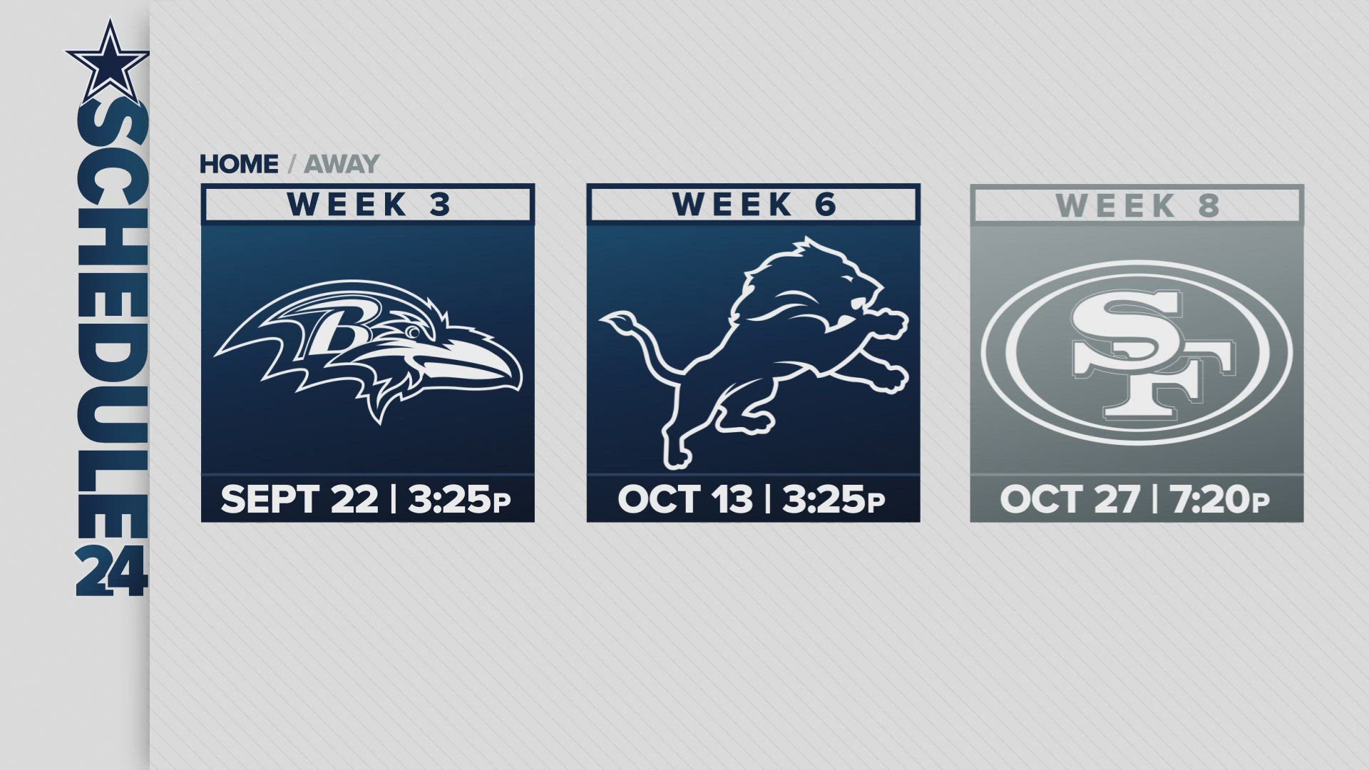 Dallas will open the season against the Browns on FOX, which will be Tom Brady's first game as a commentator.