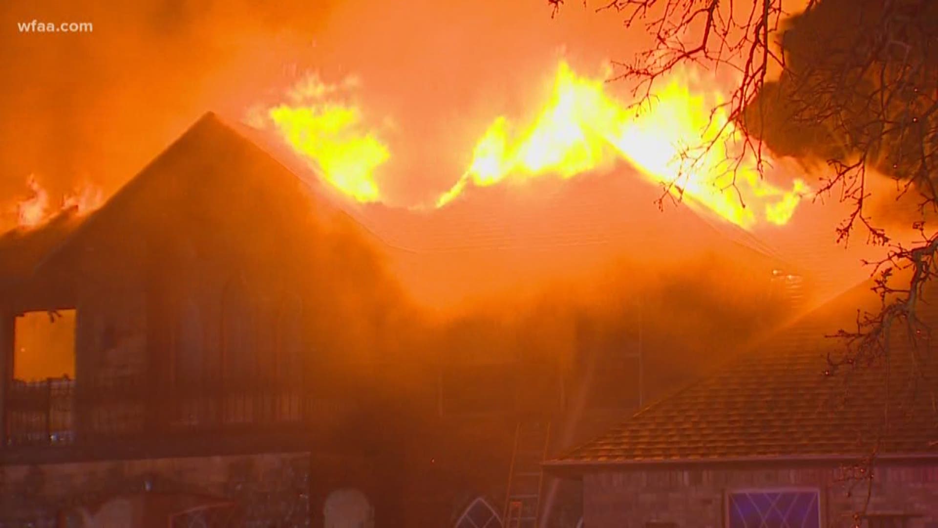 Burleson Fire Chief K.T. Freeman said the house erupted in flames around 7 p.m. after the initial line of storms passed through Johnson County.