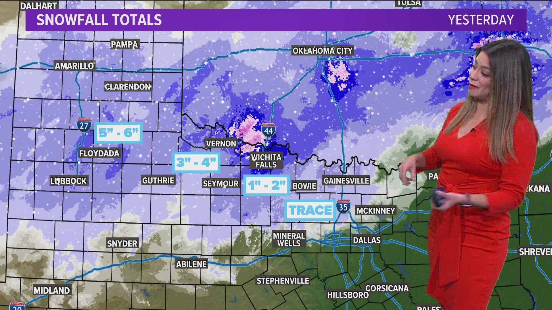 Some areas across North Texas saw snow. Here's where and how much.