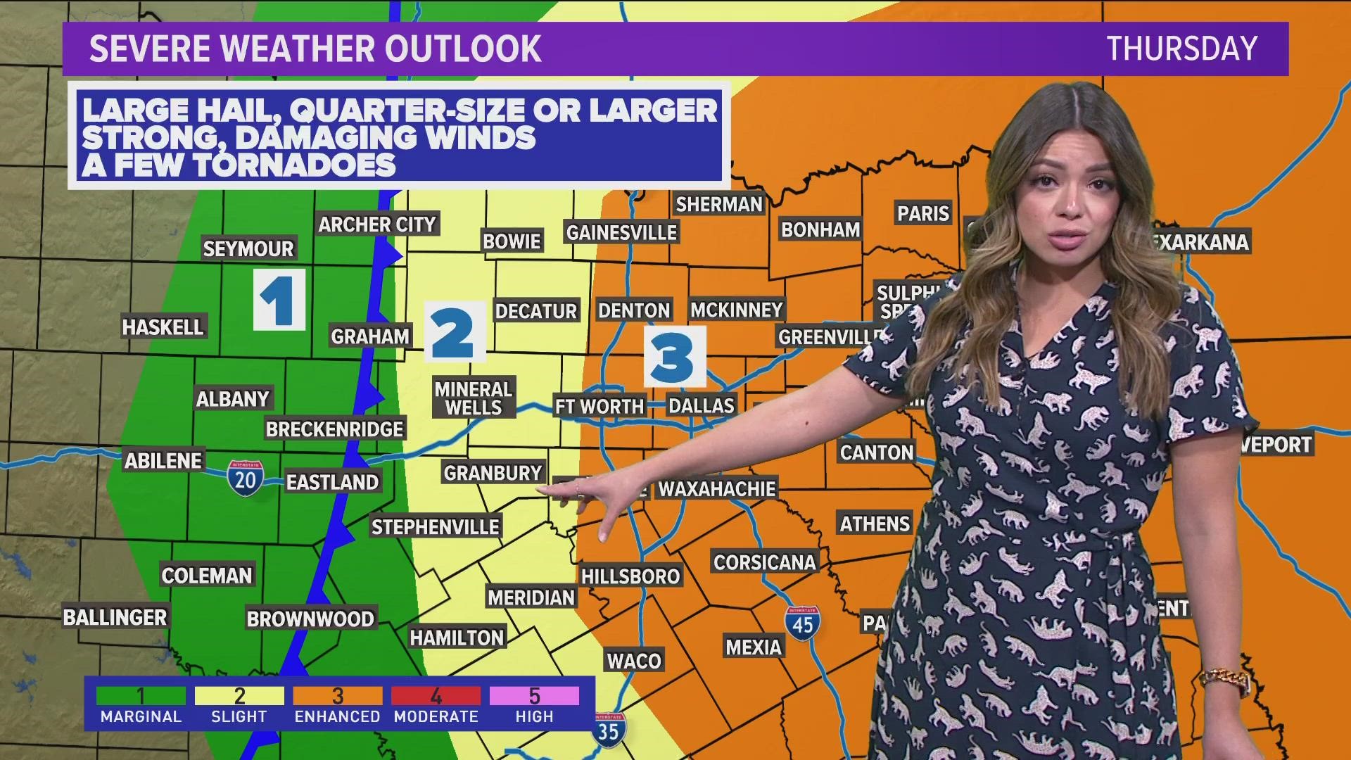 DFW Weather: Strong storms possible for North Texas on Thursday. Here is the timeline with Meteorologist Mariel Ruiz.