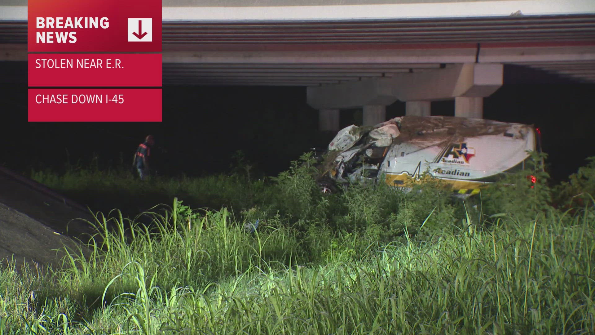 A suspect led police on a multi-agency chase after stealing an ambulance. 