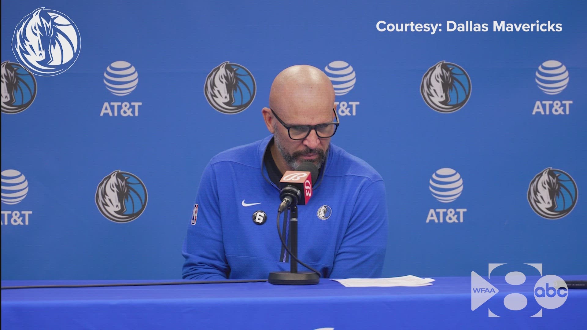 Jason Kidd, Luka Doncic and Kyrie Irving speak to the media after falling 117-109 to the undermanned Charlotte Hornets.
