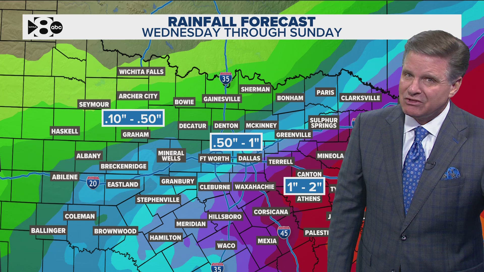 Light rain is expected across North Texas on Wednesday with more on the way over the weekend.