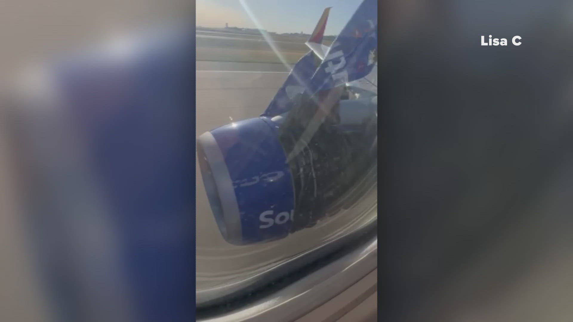 Video posted of the incident appears to show damage to an engine on the plane's wing.