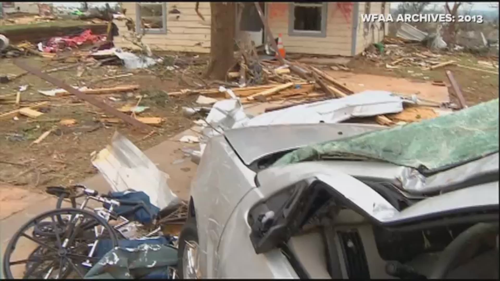 Footage from the WFAA archives shows the raw video and aftermath of an E-F4 tornado in Hood County in 2013.