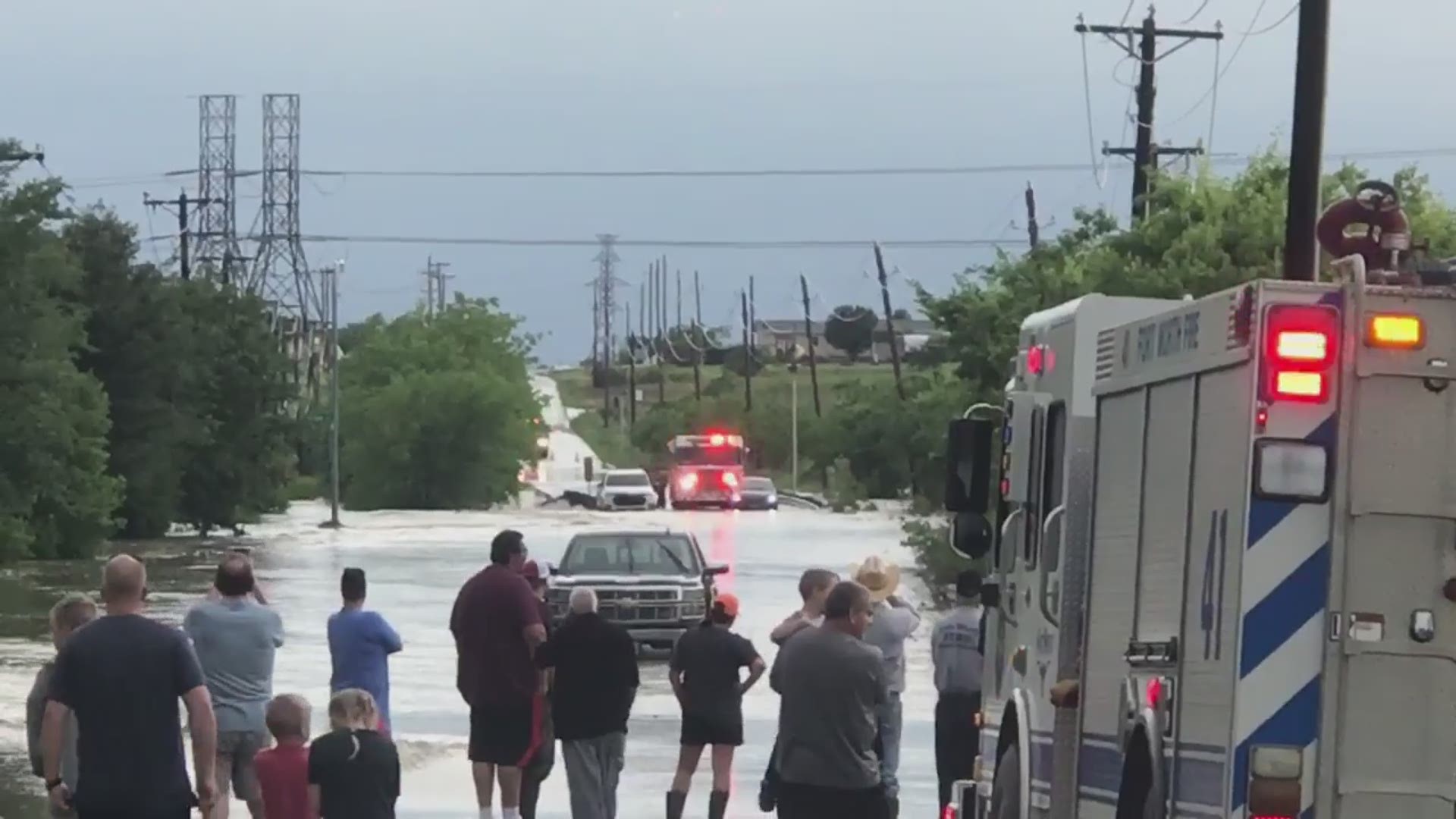 Flooding in north Fort Worth, Wagley Robertson Road where it crosses Big Fossil Creek (between Bonds Ranch and Bailey Boswell).