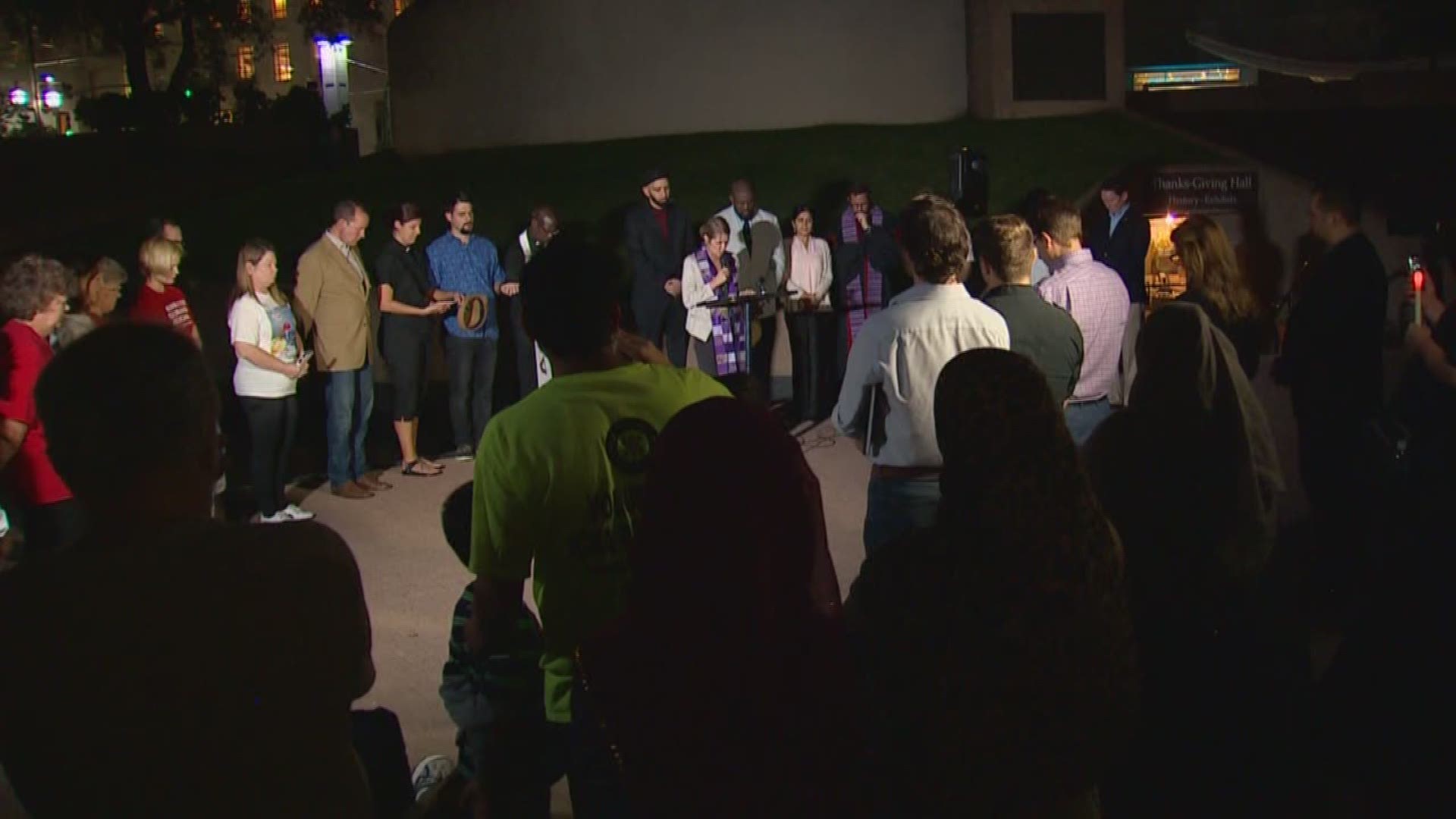 Dozens gather in downtown Dallas to pray for Vegas victims