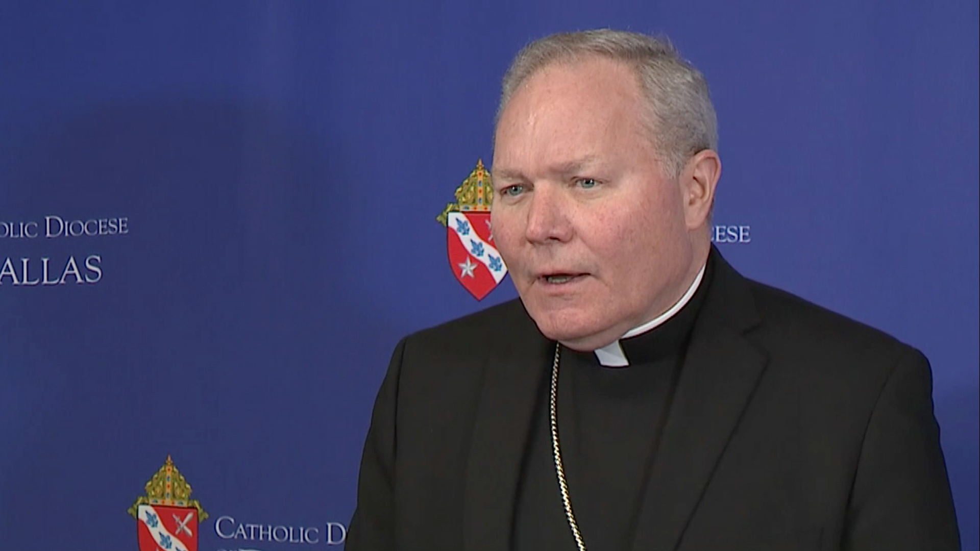 Dallas Bishop Edward Burns addressed the media after the diocese released 31 names of priests credibly accused of sexual abuse.