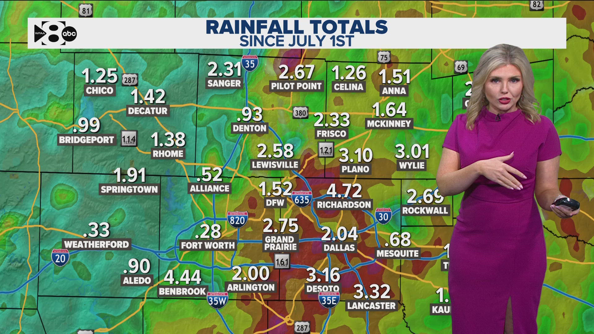 Rainfall totals in North Texas | What is the wettest July on record ...