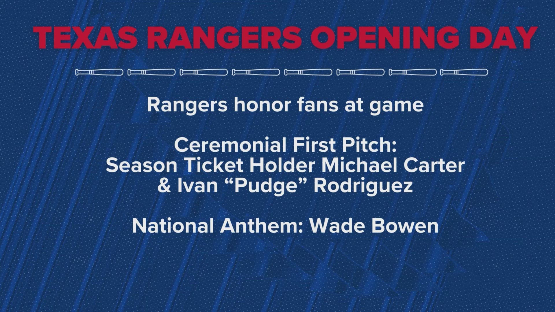 The first national anthem singer for the Texas Rangers season is a Waco native country singer/songwriter who released his first album in 2002.