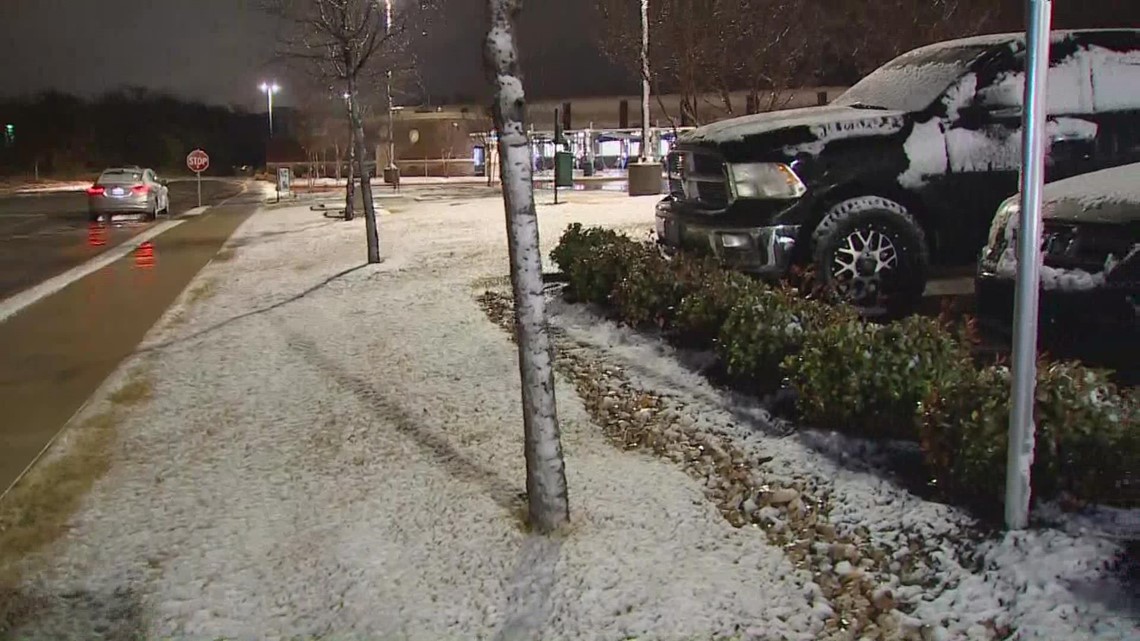 Snow in North Texas Parts of DFW treated to flurries on Tuesday