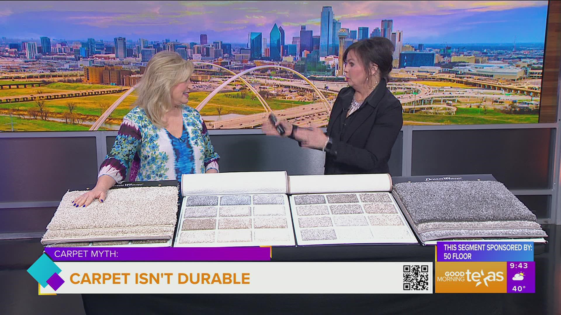 This segment is sponsored by 50 Floor. Rebecca Miller stops by to discuss some common carpet myths. Call 877.50FLOOR or go to 50Floor.com for more information.